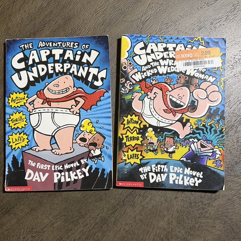 Lot Of 2 Captain Underpants Paperbacks #1 And #5